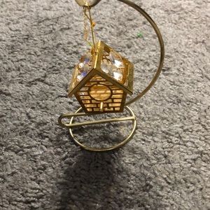 Cute little crystal birdhouse with stand
